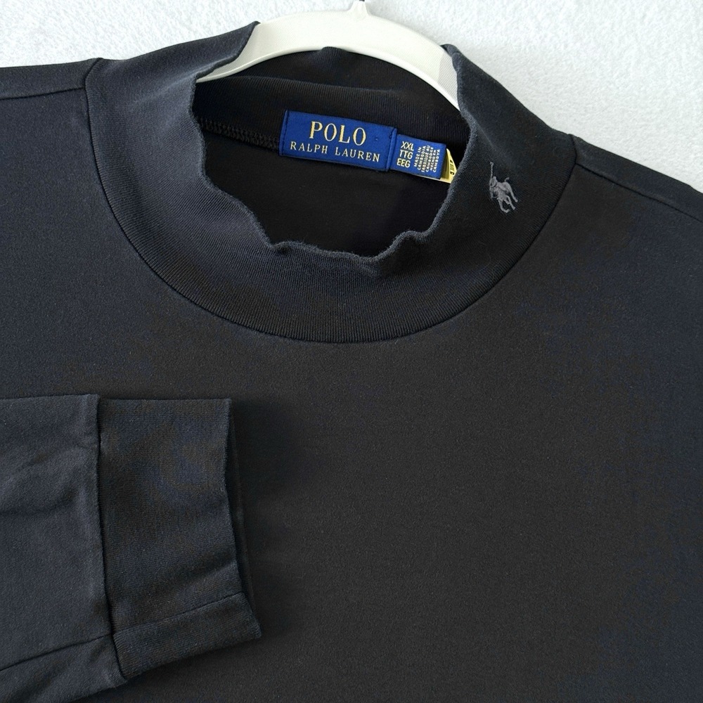 Polo Ralph Lauren Shirt Mens XXL 2XL‎ Soft Cotton Mockneck Shirt Pony Logo Neck